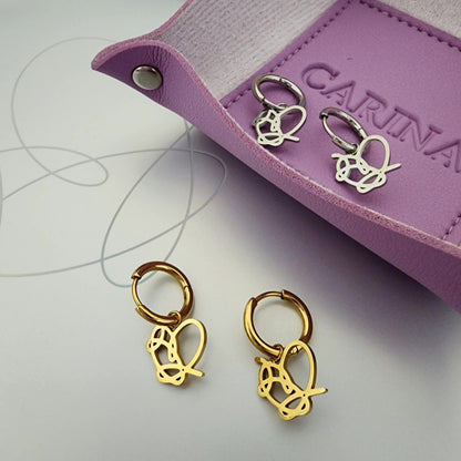 Bangtan LY Heart 18k Gold Plated Interchangeable Charm Earrings | Must-have Jewelry for every BTS Army