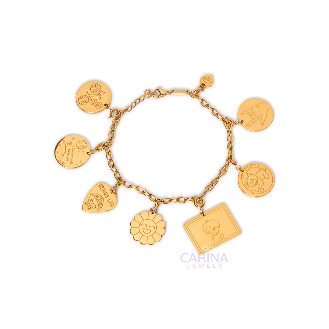 Bangtan OT7 Interchangeable Charm | 7 Charms + Bracelet | Must-have Jewelry for every BTS Army (worth ₱4,750)