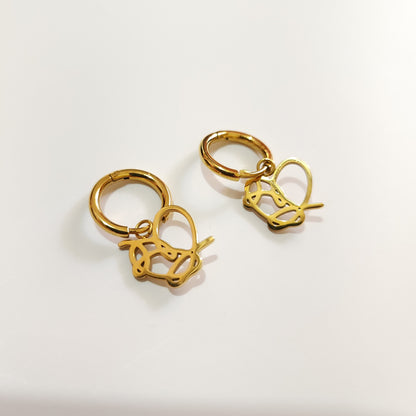 Bangtan LY Heart 18k Gold Plated Interchangeable Charm Earrings | Must-have Jewelry for every BTS Army