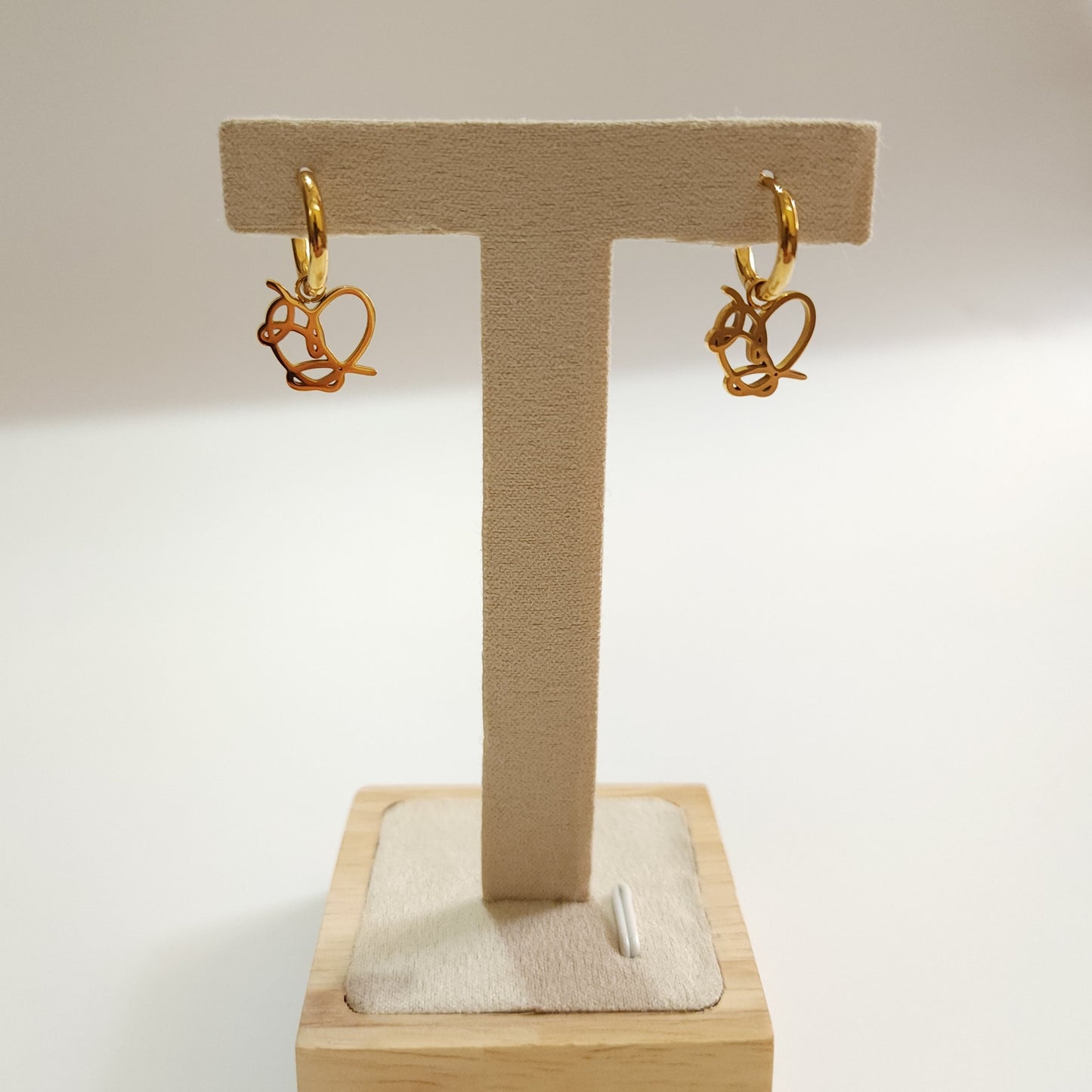 Bangtan LY Heart 18k Gold Plated Interchangeable Charm Earrings | Must-have Jewelry for every BTS Army