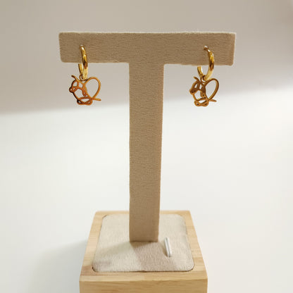 Bangtan LY Heart 18k Gold Plated Interchangeable Charm Earrings | Must-have Jewelry for every BTS Army