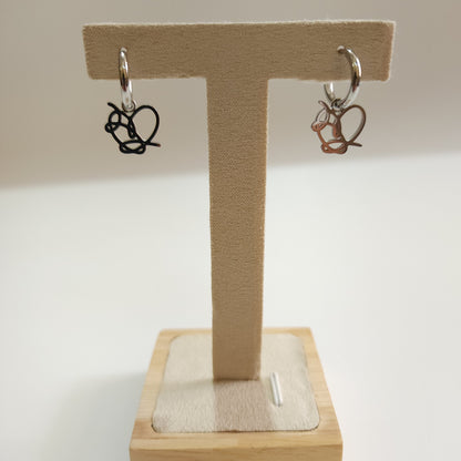 Bangtan LY Heart 18k Gold Plated Interchangeable Charm Earrings | Must-have Jewelry for every BTS Army