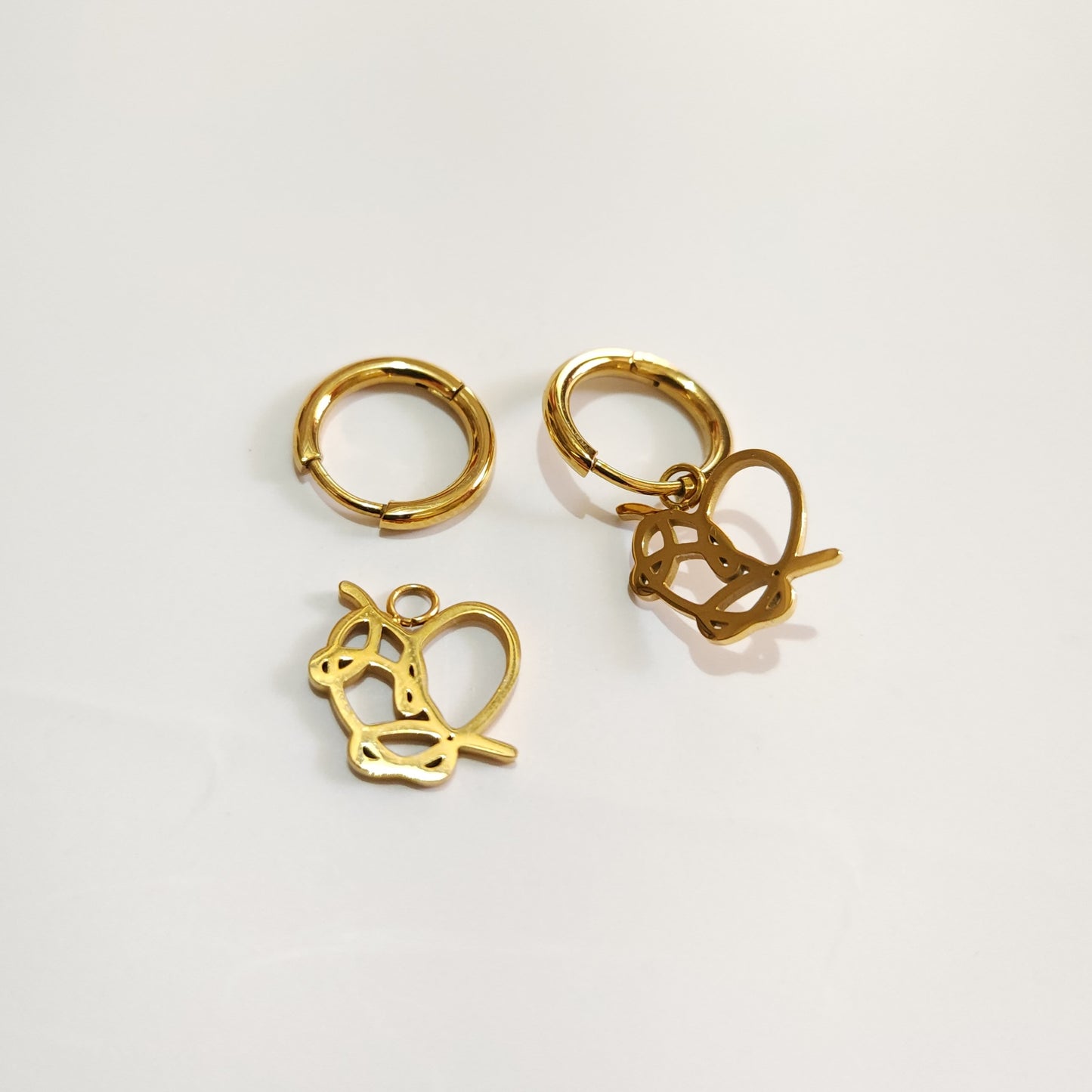 Bangtan LY Heart 18k Gold Plated Interchangeable Charm Earrings | Must-have Jewelry for every BTS Army