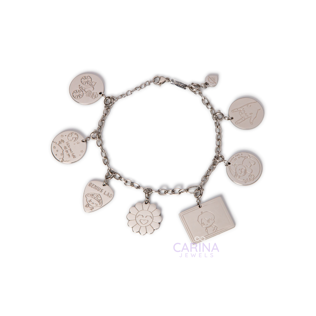 Bangtan OT7 Interchangeable Charm | 7 Charms + Bracelet | Must-have Jewelry for every BTS Army (worth ₱4,750)