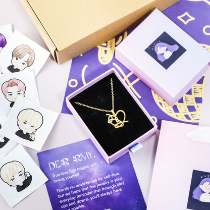 Bangtan LY Heart 18k Gold Plated Necklace | Must-have Jewelry for every BTS Army